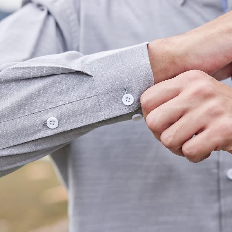 JEEP Men's 100% Cotton Business Casual Long Sleeve Shirt
