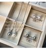 Shijiaao White Pearl Earrings & Snow Queen Crown High-End Clavicle Necklace for Women