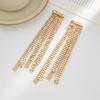 SHIXIN Luxury Metal Sequin Tassel Drop Earrings Women Exquisite Shiny Geometric Long Pendant Earrings Party Jewelry Accessories
