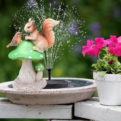 Squirrel Garden Statue Resin Squirrel Decor Cute Resin Squirrel Bird Statue for Garden Lawn Decoration Sitting