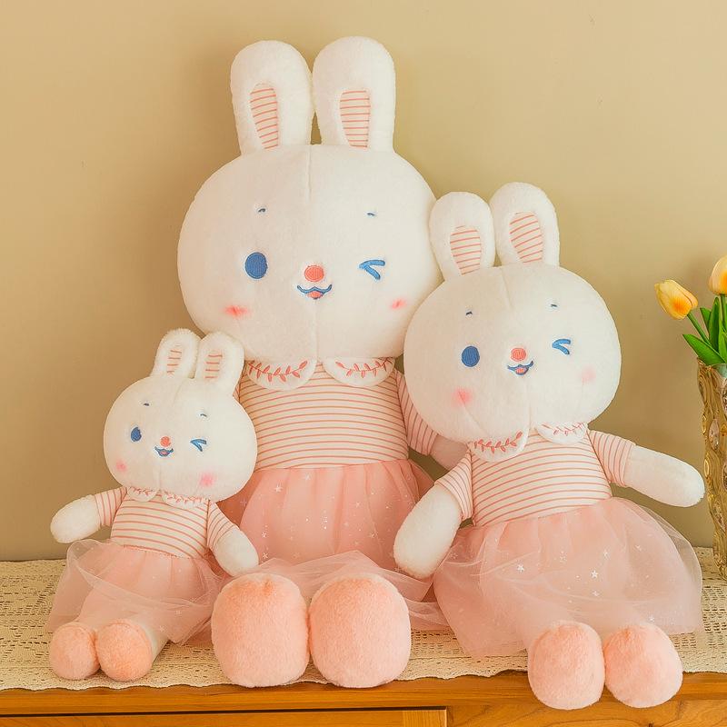 New Creative Sweet Rabbit Plush Toy Skirt Rabbit Doll Throw Pillow Children's Doll Soothing Rag Doll