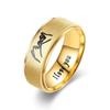 Finger Ring Men Women Engagement Wedding Band Fashion Zircon I Love You Engraved Comfort Fit