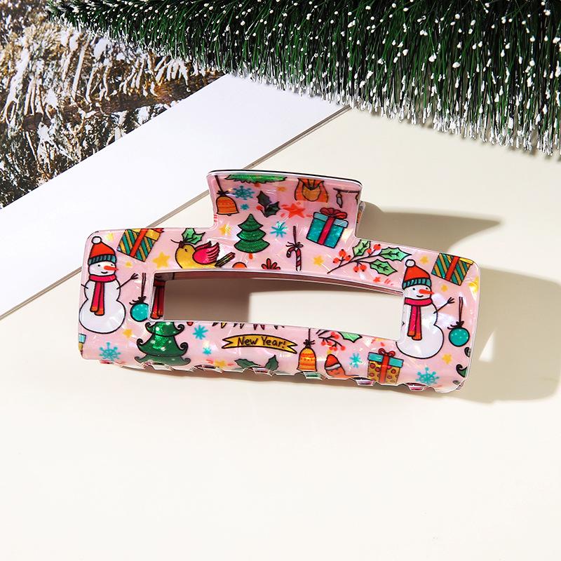 Shining Girl Christmas Floral Claw Clip - High-End Holiday Hair Accessory