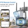 New 8MP 4K Dual Screen Camara 4G/WiFi IP Camera Monitor Smart Home Outdoor Waterproof PTZ CCTV Camera V380 Pro Security Protection