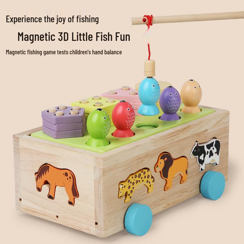 

Wooden Multifunctional Animal Block Car Educational Toy for Children