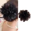 Korean Women  Mesh Flower Hair Accessories Organza Pearls Black Feather Grip Shark Hair Clip Headwear