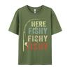 Fishing Here Fishy Funny Geek Normal Man T Shirt Discount Plain Cotton Tops Shirt Print Sweatshirts Wholesale