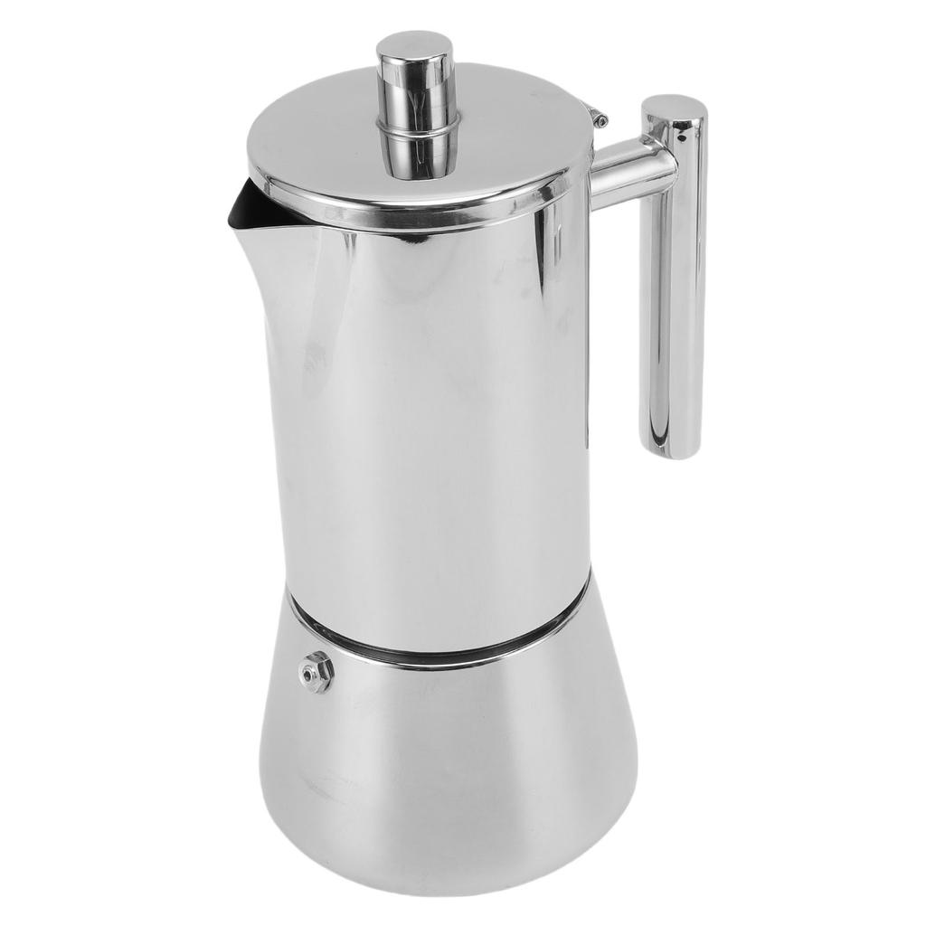 Stovetop Coffee Maker 6 Cups 304 Stainless Steel Induction Italian Coffee Pot for Home Party Gathering