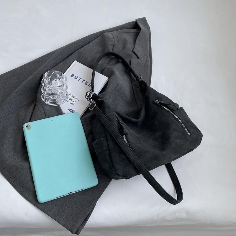 Simple Solid Color Women's Shoulder Bag, Large Capacity Handbag, Soft Pu Leather Tote Bag, Women's Casual Handbag, New Style