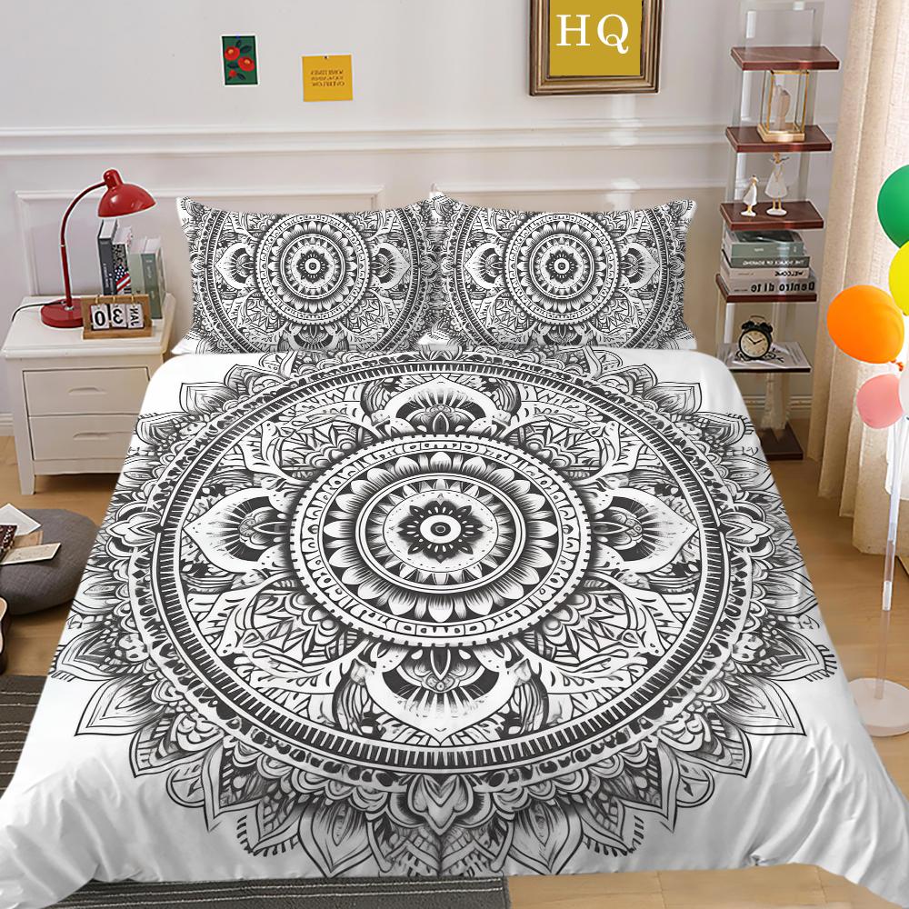 Set de lenjerie de pat pentru acasă cu imprimare 3D Datura Husă de plapumă din poliester Husă de pat pentru femeie Costume King Size Textile de casă moi