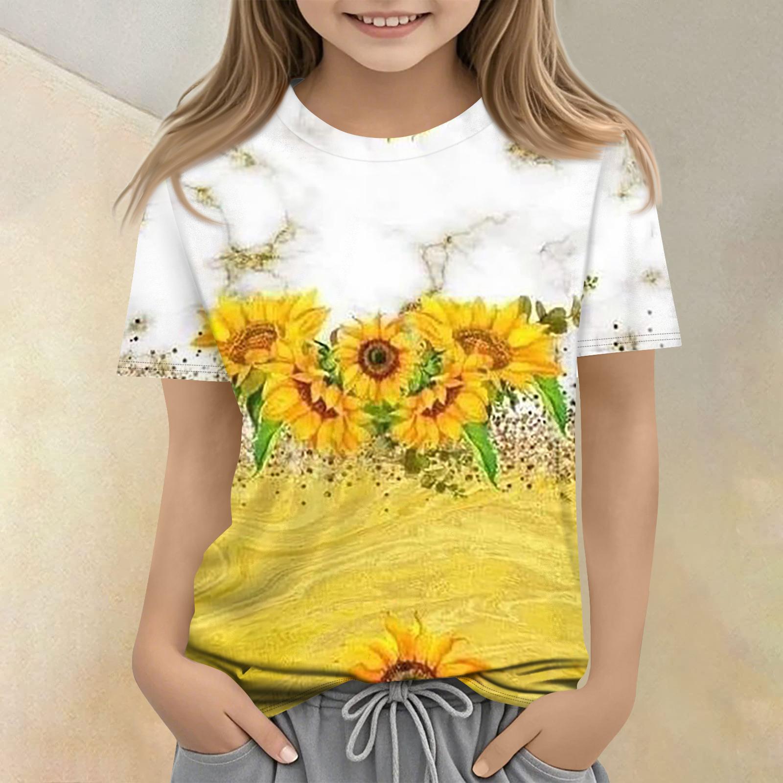 Children s Printed Round Neck Short Sleeved Casual T-shirt 110