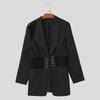 Incerun Lapel Long Sleeve Men Mesh Patchwork See Through Casual Thin Blazer Coats