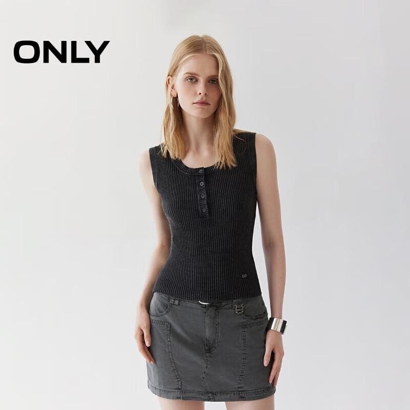 ONLY Women's Ribbed Round Neck Knit Tank Top