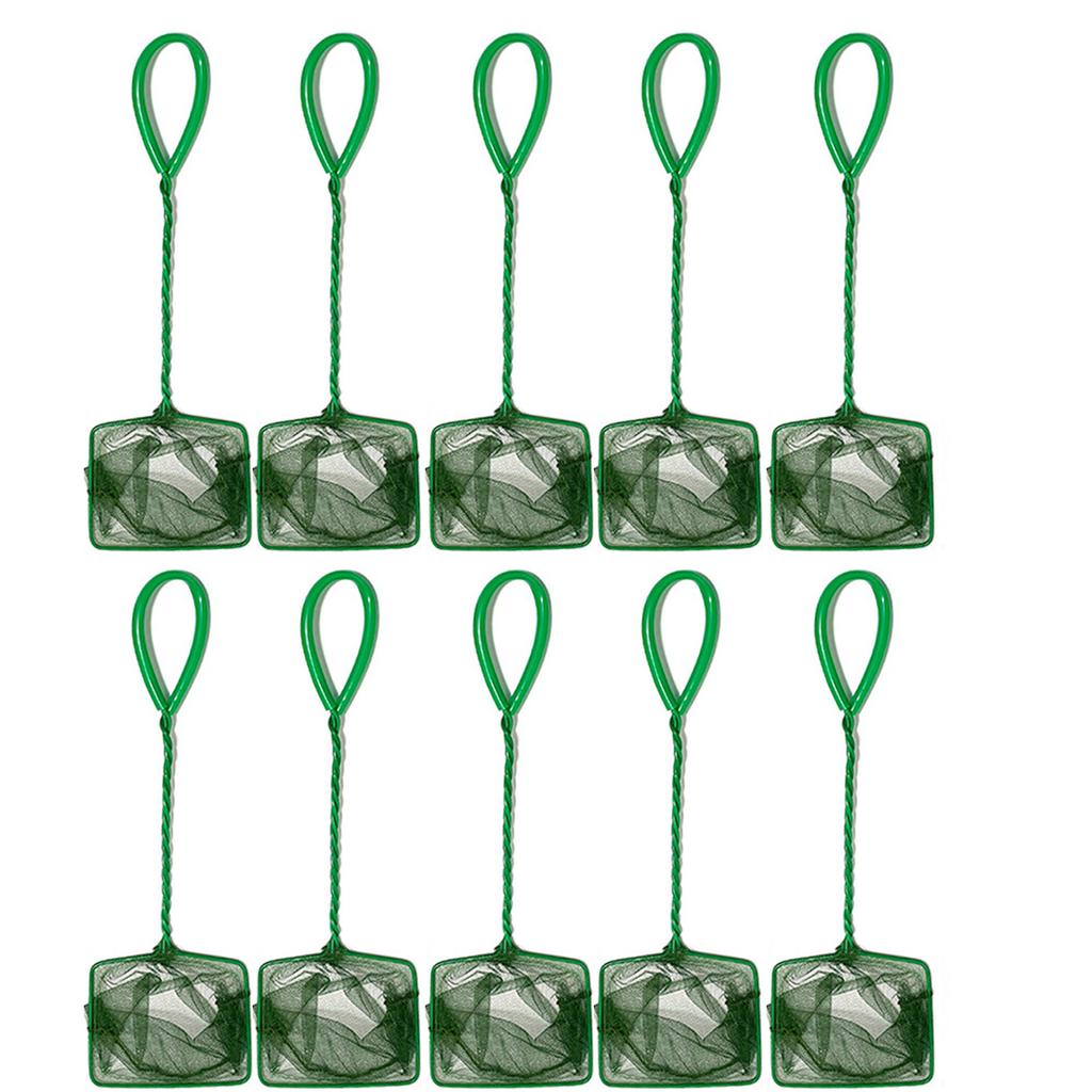 10pcs Aquarium Fish Net Scoop Tool for Safe Catching and Fishtank Cleaning with Ergonomic Handle for Office Home Use
