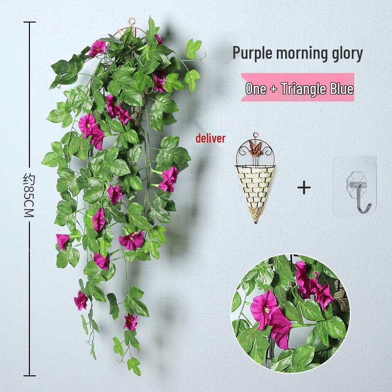 Decorazione con Rampicante di Rose da Appendere a Parete per Interni - Cesto di Fiori Artificiali per Soggiorno
