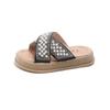 2026New Summer Girls' Indoor and Outdoor Slippers with Pearl Decorations Beach Cross-strap Sandals for Children