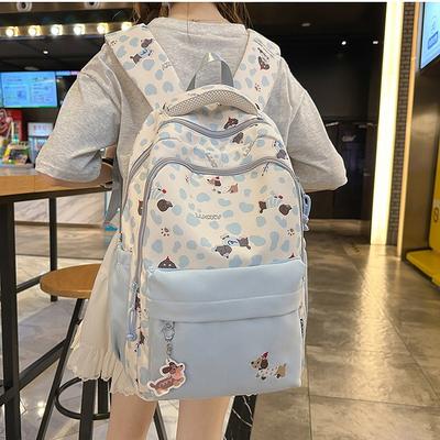 Schoolbag1011 New Backpack Sweet Wind Large Capacity Versatile Primary School Small Schoolbag Milk Whirring Cartoon Printed Backpack