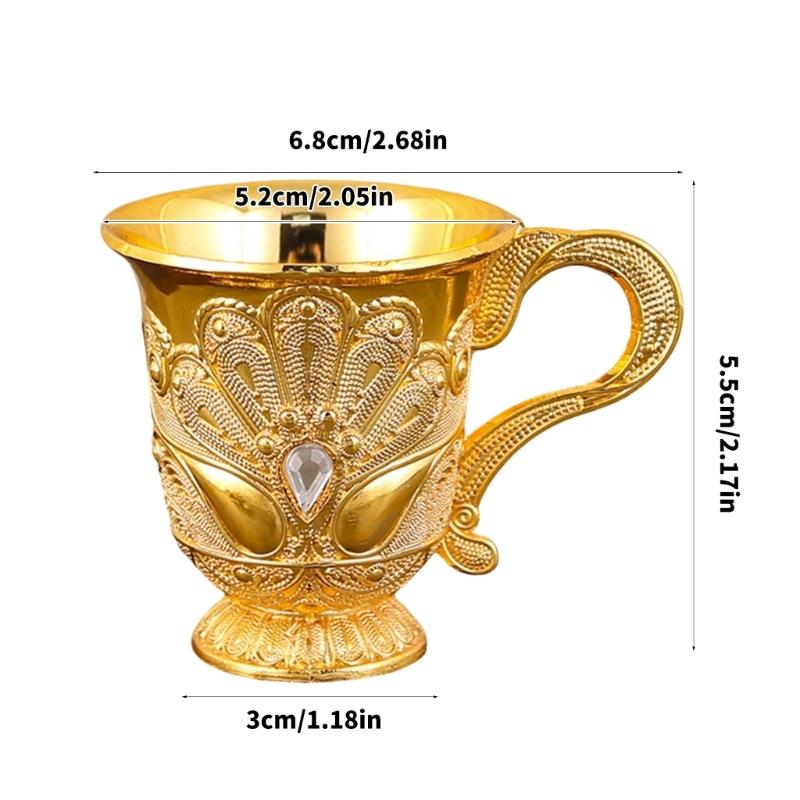 2Pieces Retro Goblets Metal Wine Cups Royal Chalices Wine Glass Medieval European Style Embossed Drinking Cups Gift