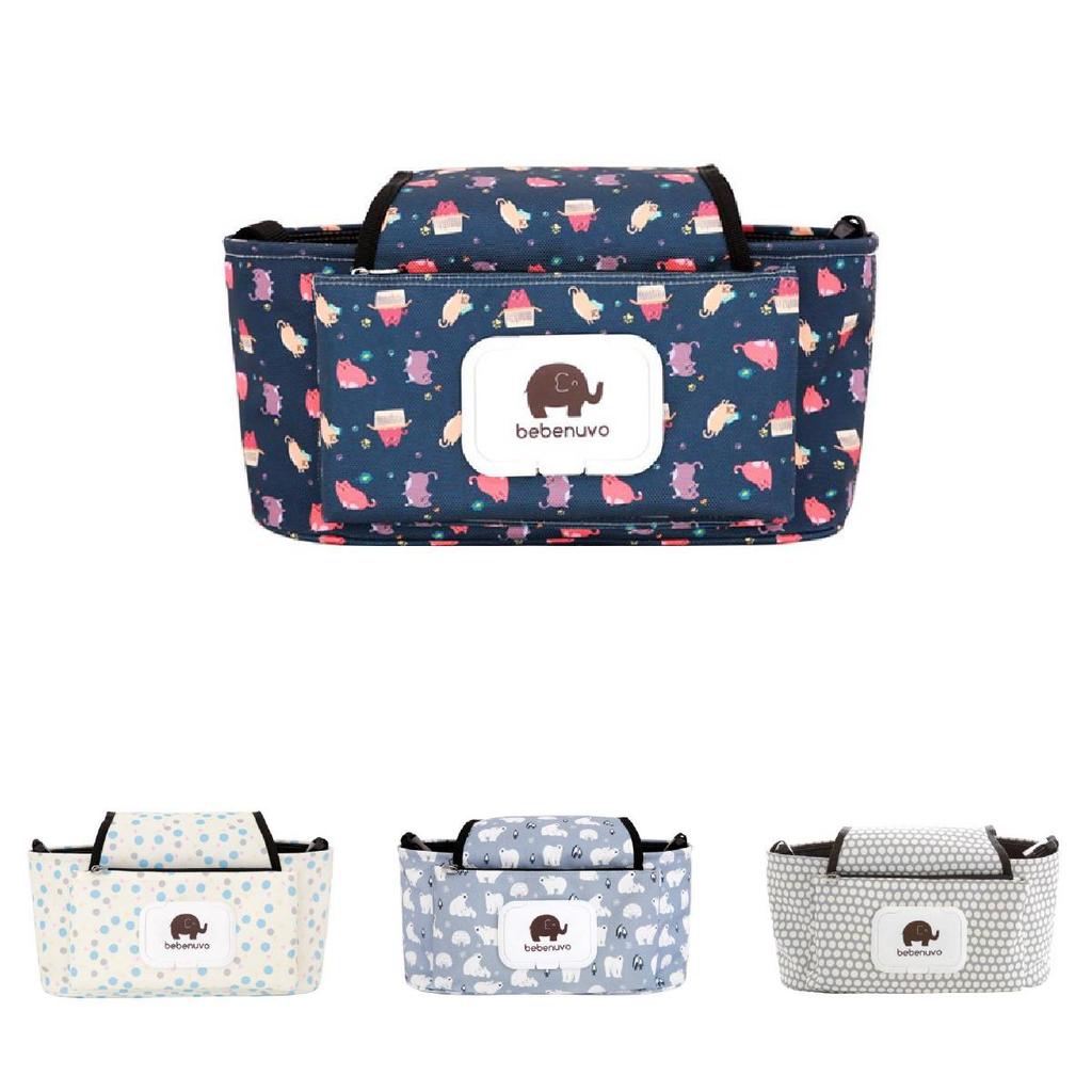 Entzückende Rosa Gepunktete Kinderwagen-Organizer-Tasche Für Baby-Utensilien Mit