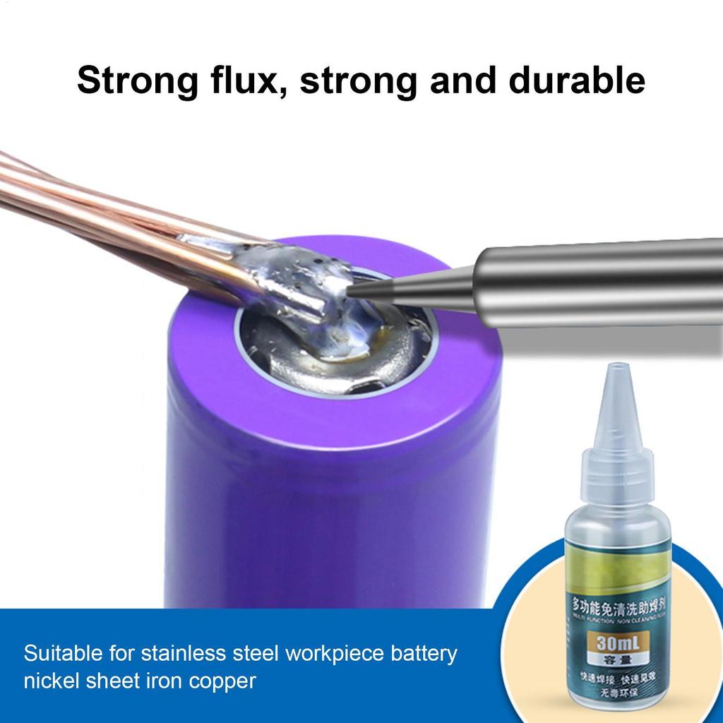 Soldering Flux Liquid 30ml Aluminum Metal Electronics Copper Soldering Flux No Water Cleaning 18650 Battery Soldering Fluid