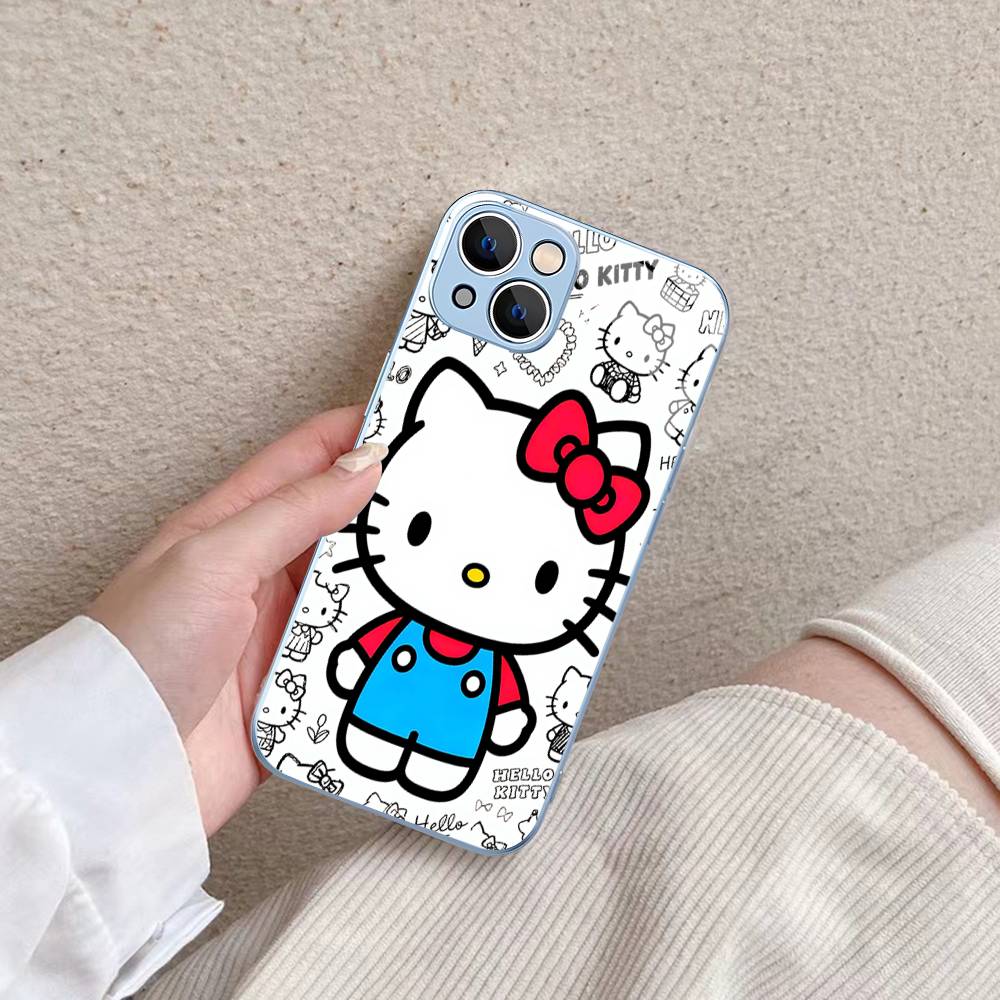 H-Hello Kitty For IPhone 14 13 12 Mini 11 Pro XS Max X XR 14 Plus Tempered Glass Cover