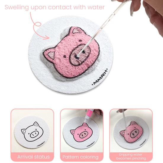 Yousheng Skumtekstur Blankt Malepapir 3D Tegning Magisk Lerret Svamp med Vannpensel Hvit Puffy Maling Papir for Barn Voksne DIY Kunsthåndverk