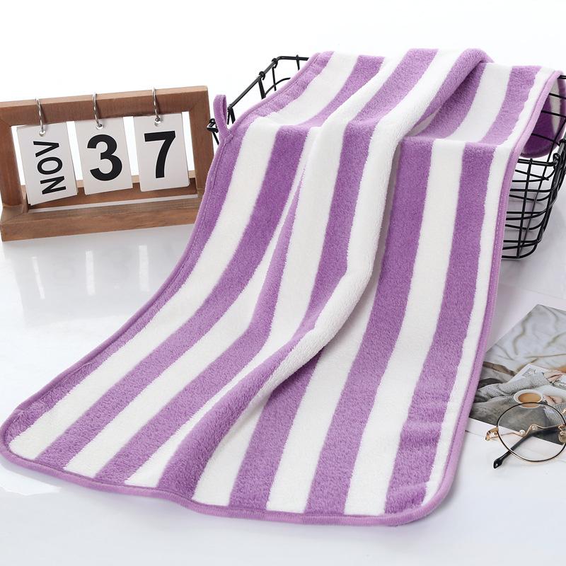 Coral Fleece Towels, Home Color Striped Bath Towels, Absorbent Towels, Adult Face Towels, Hand Towels, Bathroom Swimming Towels