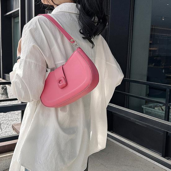 Solid Color Ladies Shoulder Bag Minimalistic Reliable Large Capacity Sling