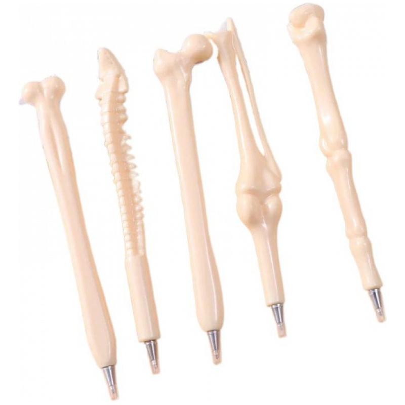 10Pcs Realistic Bone Ballpoint Pens Novelty Office Supplies Creative Design Bone Shaped Gel Pen Students Study Stationery Gift