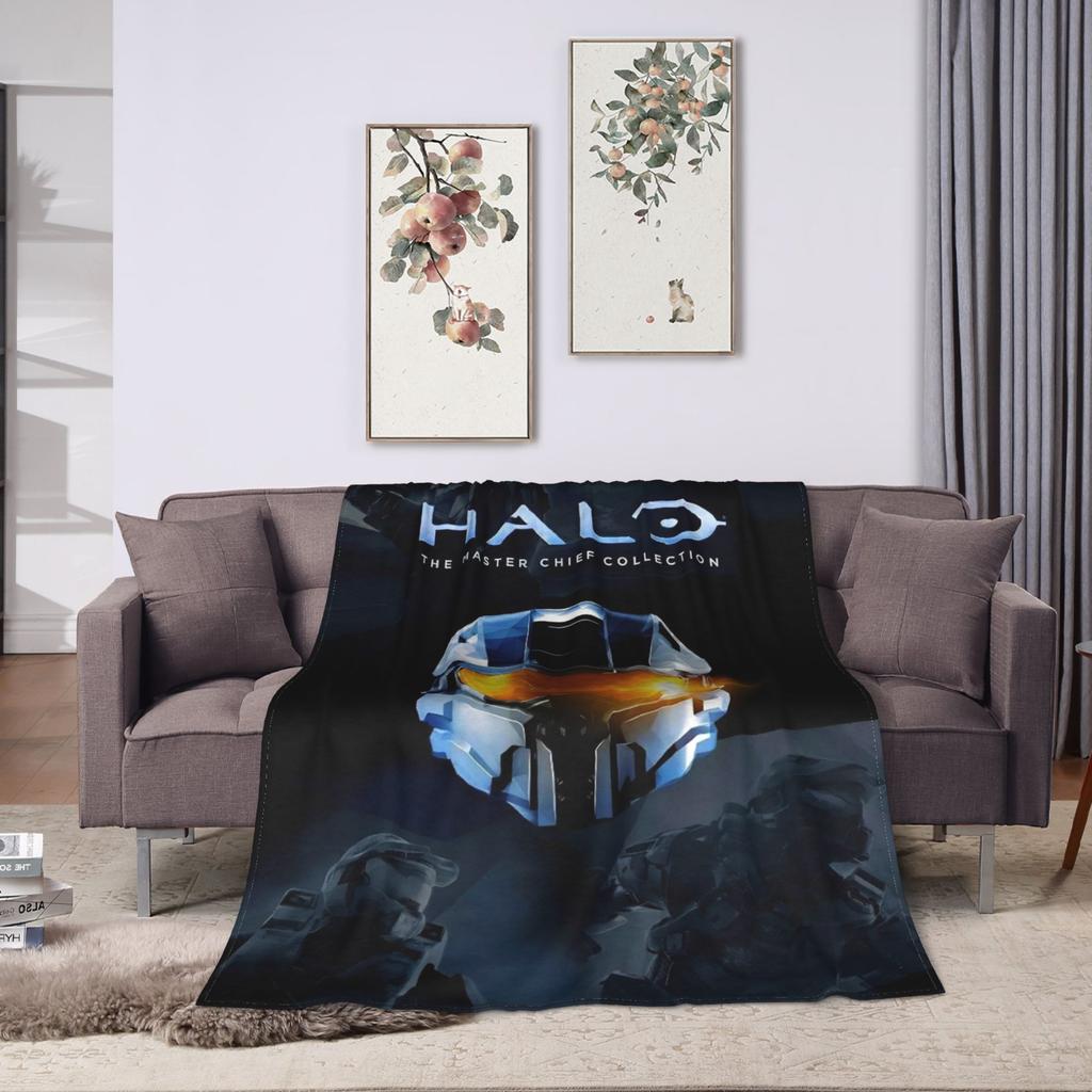 Coperta H-Halo I-Infinite Morbida Calda Peluche Biancheria da Letto Coperte per Divano Poltrona Letto da Campeggio Coperta in Flanella Copriletto