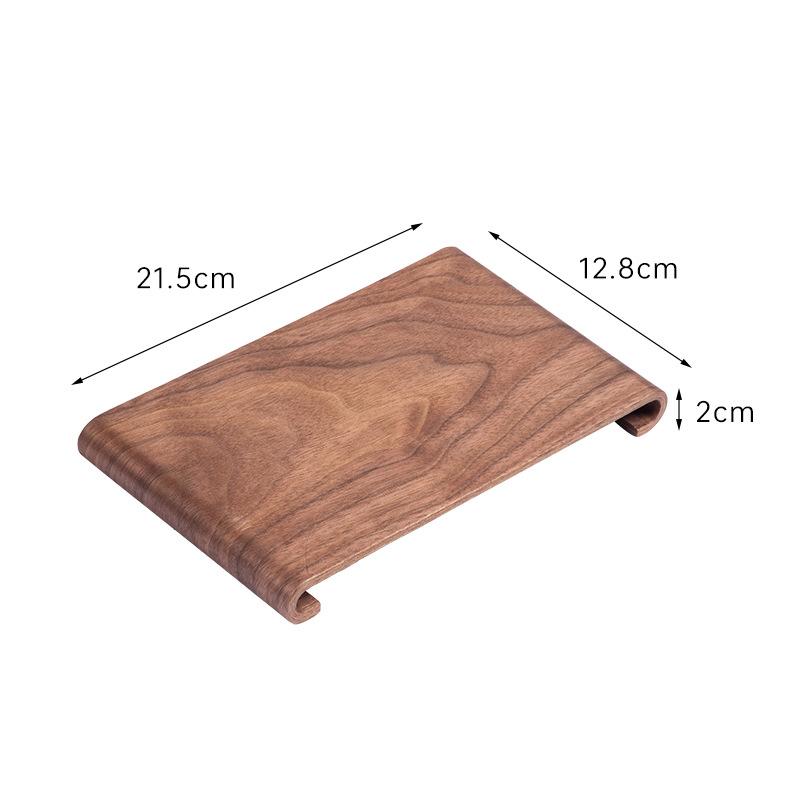 Retro Black Walnut Tea Tray Wooden Serve Tea Coffee Breakfast Storage Holder Household Kitchen Food Serving Tray Decor Plate