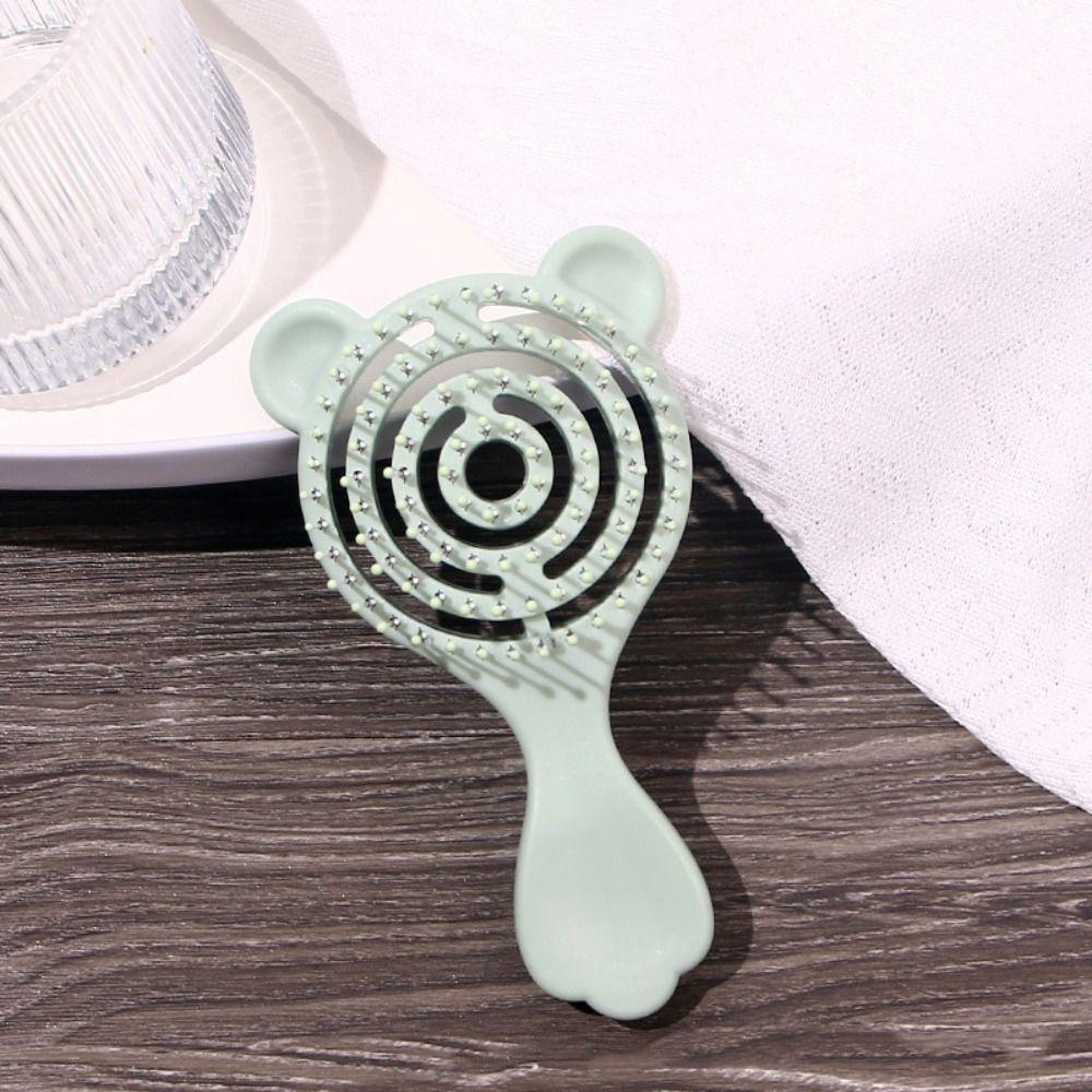 

Wet and Dry Children s Hair Combs Styling Tools Styling Comb Portable Hollow Ribs Comb зелений