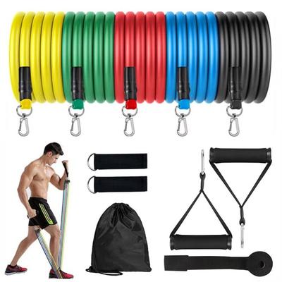 11Pcs/Set Durable Resistance Band Set Portable Elastic Training Band Pull Rope Set  Home Workout