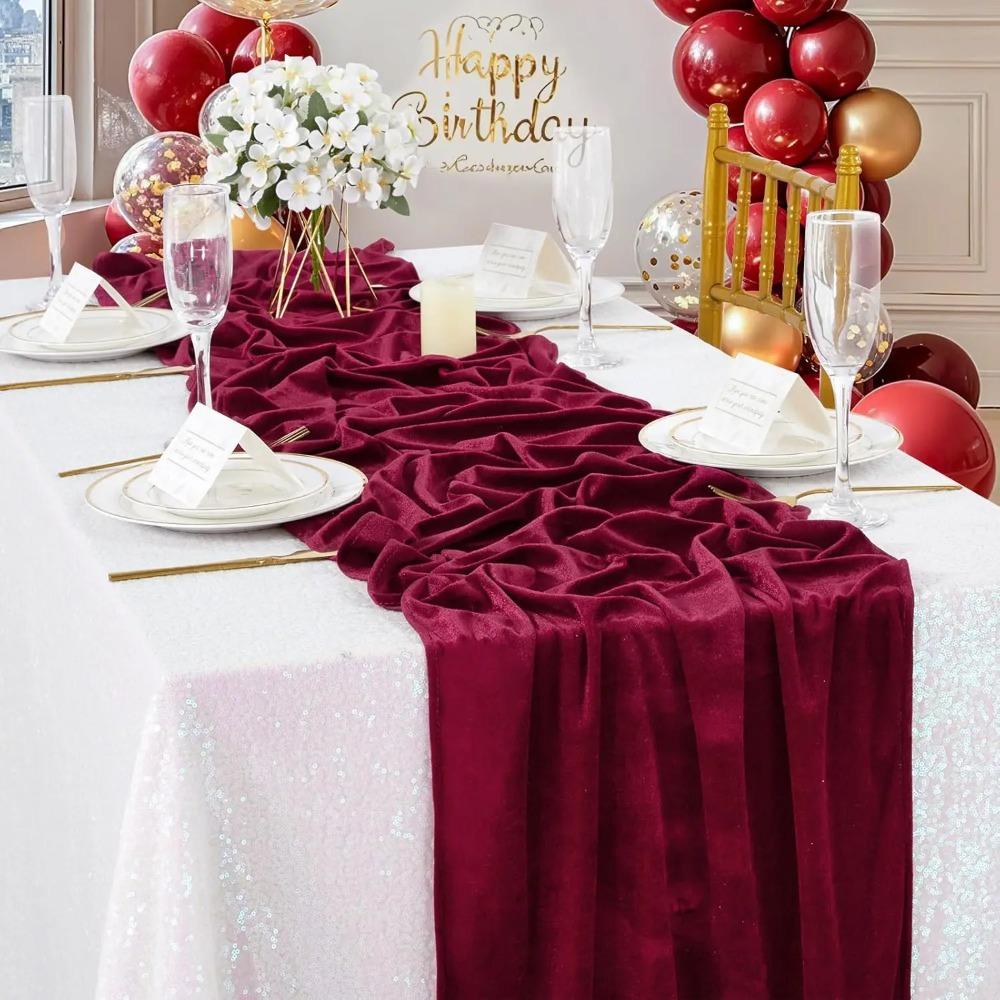 European Style Velvet Table Runner Non-slip Conference Table Cover Table Linen  New Year