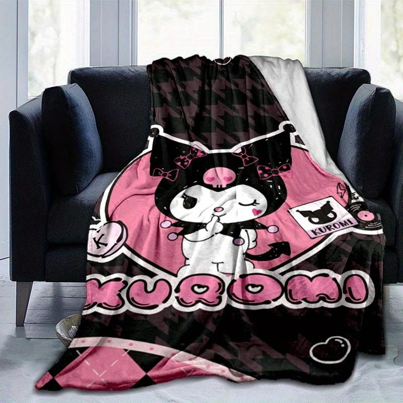 

1pc. Cute Kuromi Cat Print Blanket - Perfect for Home, Office, Outdoor Use, Gift Idea, Suitable for Al 100x150cm
