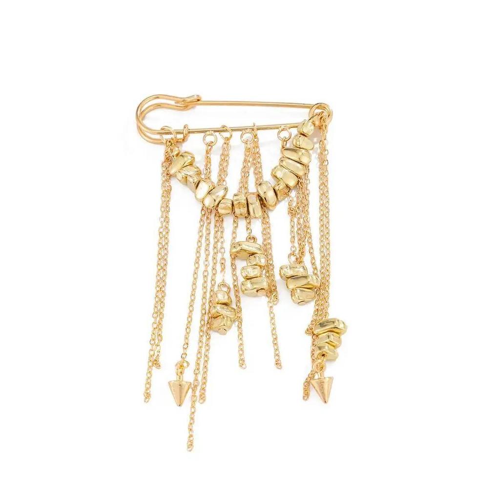 IngeSight.Z Fashion Irregular Tassel Chain Brooch Women New Multi-Functional Pants Chain Charm Clothes Pin Accessory Jewelry