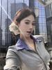 Chic Pleated Patchwork Long Sleeve T-Shirt - Slim Fit Autumn Fashion for Women