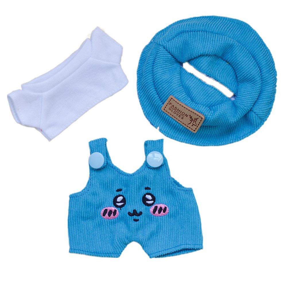 

1 set Hat Sitting Party Labubu Doll Clothes Strap Pants Mini Cotton Doll s Clothes Kids Girls Toys синий