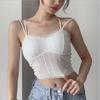 Tank Top Lace Crop Tops Women Summer Camis Backless Camisole Double Straps Tube Female Sleeveless Cropped Vest