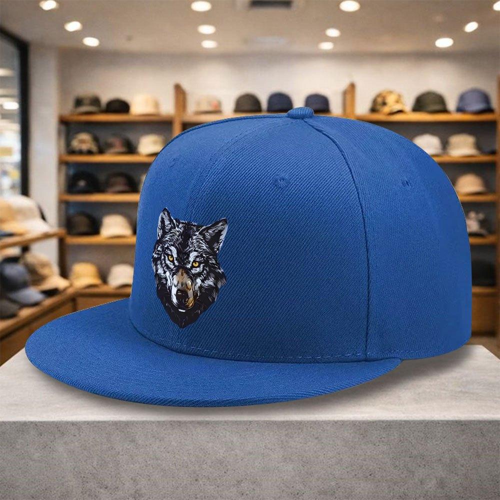 Wolf Head Graphic Baseball Cap Polyester Unisex Hip Hop Fashion Casual Outdoor All Season Flat Brim Hat