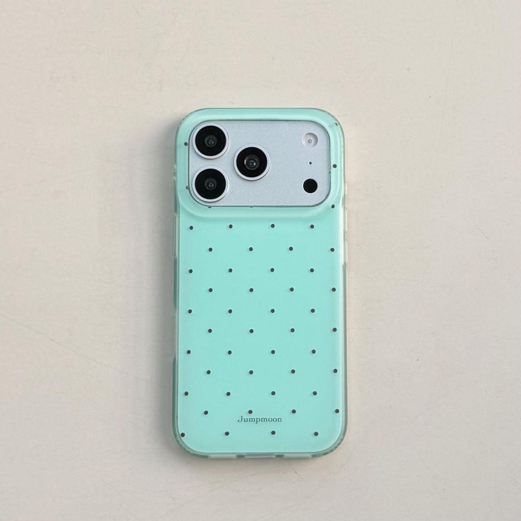 Korean Style Polka Dot Phone Case for iPhone 13-17 Pro Max (Women's)