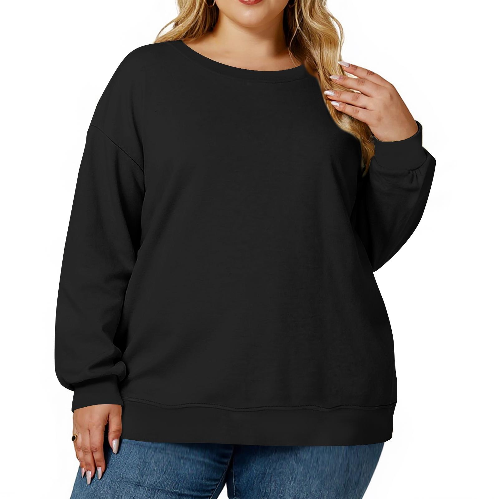 

Plus Size Sweatshirt For Women Oversized Crewneck Long Sleeve Pullover Tops L