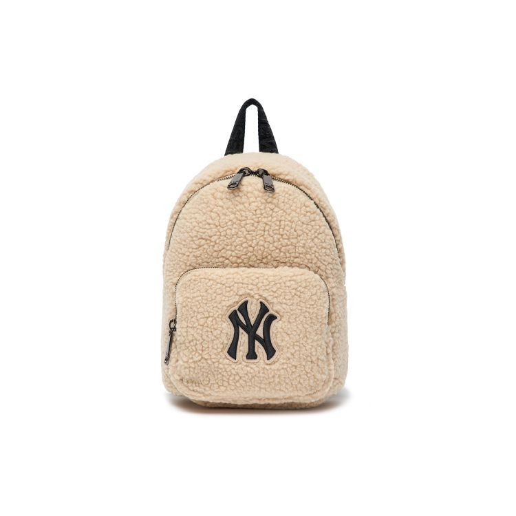 

MLB Lamb Fleece Series Logo NY Yankees Backpack Mini Women Backpack Beige 3ABKS0216-50SAS Beige