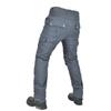 Mens Motorcycle Riding Jeans Tactical Gray Kevlar Reinforced Protective Pants Biker Safety Gear
