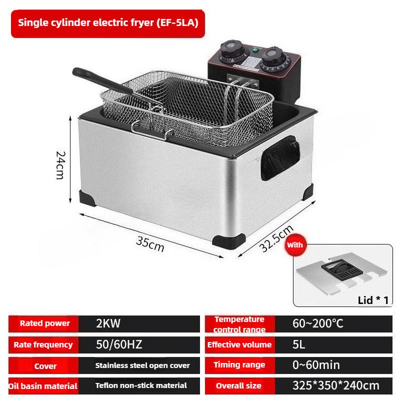 Professional Commercial Electric Fryer Kitchen Large Capacity Oil Fryer Constant Temperature Fried Chicken Frying Machine