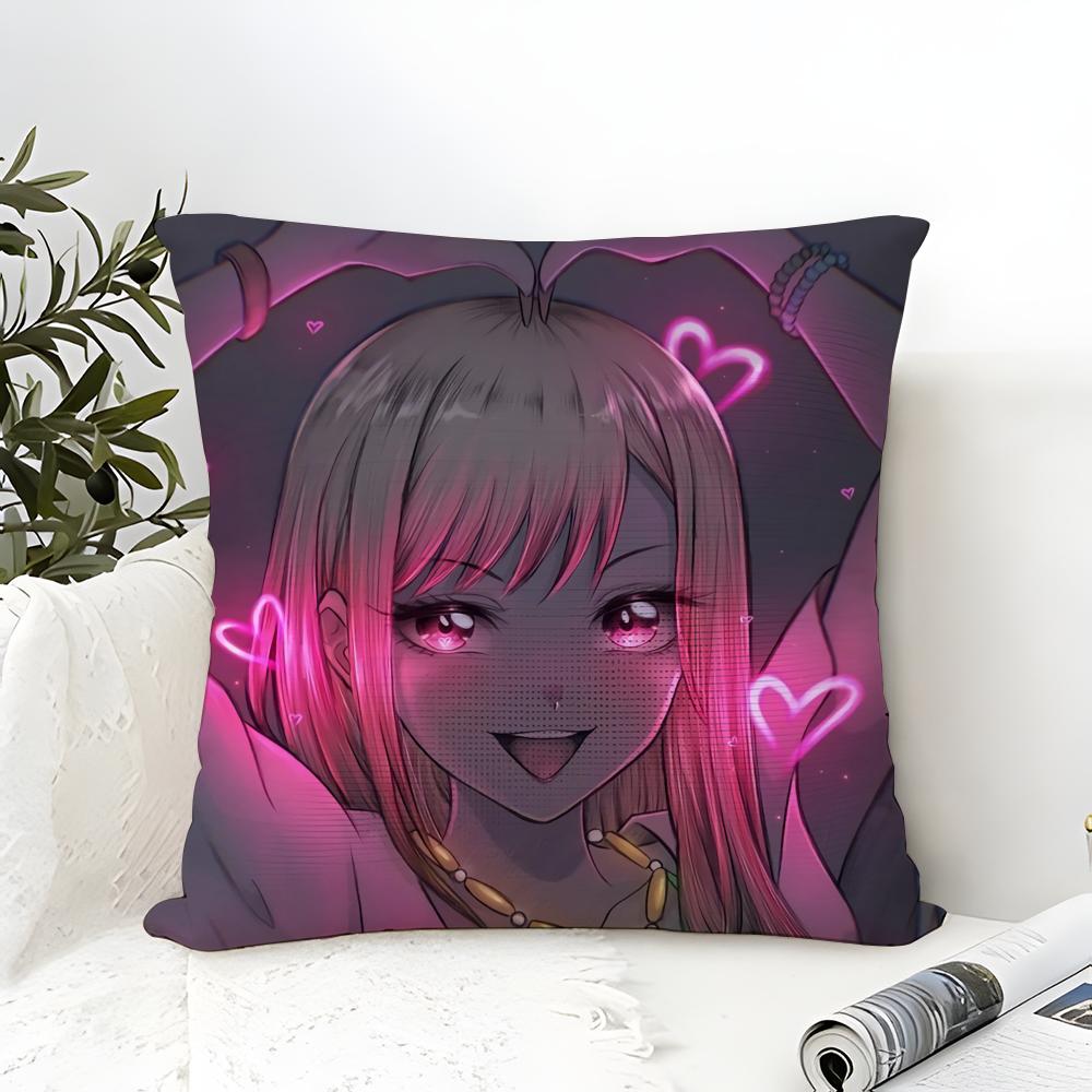 Cartoon Anime My dress up darling Movie Sticky Pillow Case linen pillow case sofa home decor cushion cover cushion cove