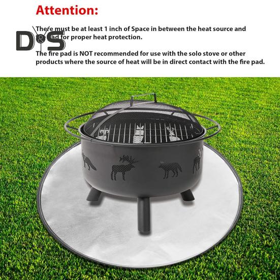 Outdoor Fireproof Mat Heat-Resistant Flame Retardant Anti-slip Deck Patio Lawn Camping Stove BBQ Grill Firepit Aluminum Foil Rug Fireplace Hearth Pad