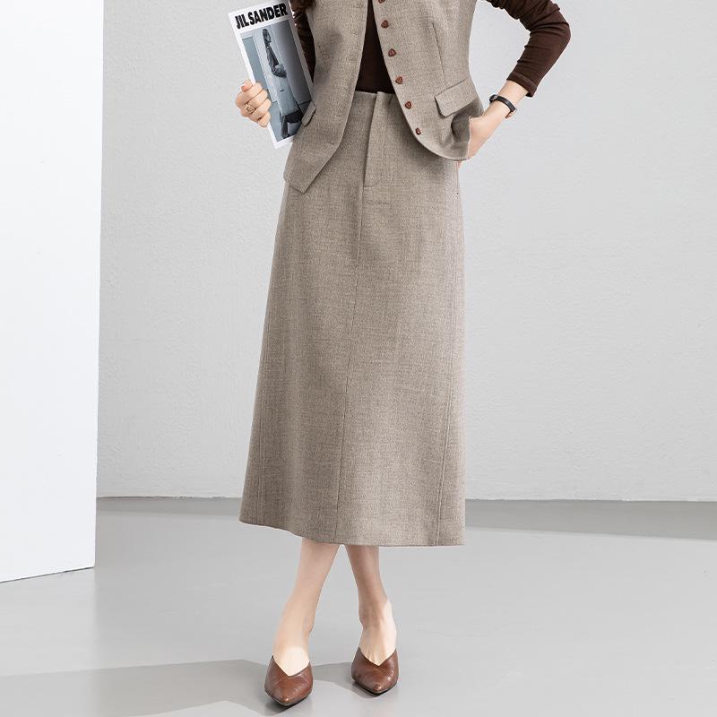 Xinge Women s Spring 2026 Retro Sleeveless Slimming Suit Vest and Skirt Set M