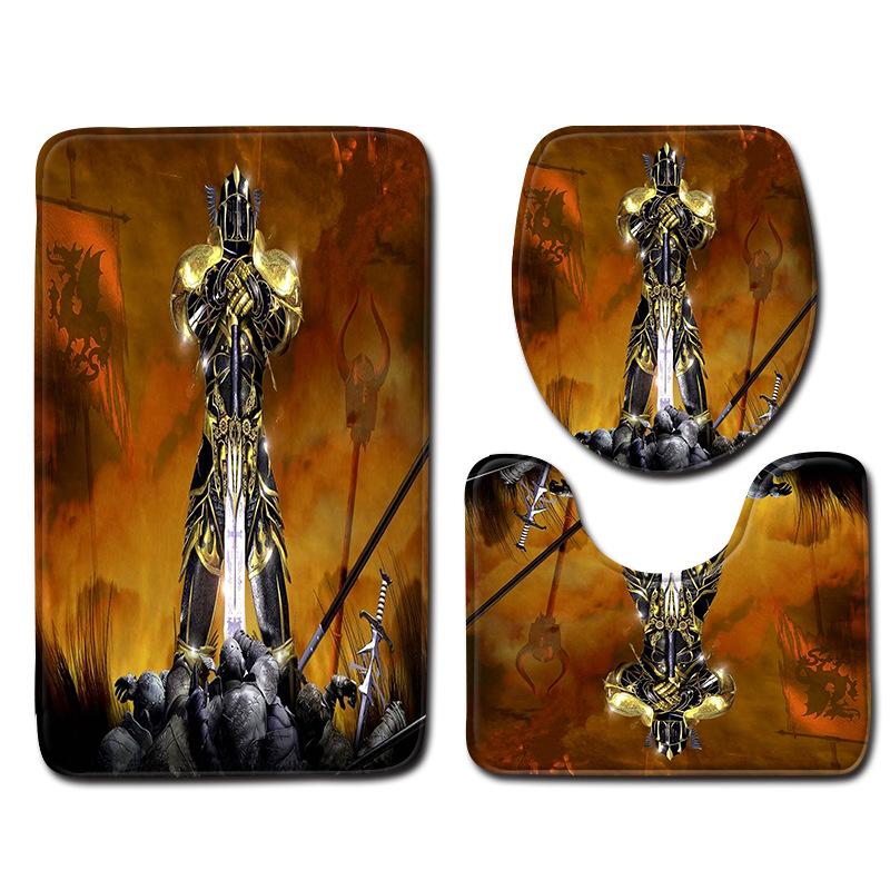 Creative Doormat, Bathroom Floor Mat, Toilet Three-Piece Carpet