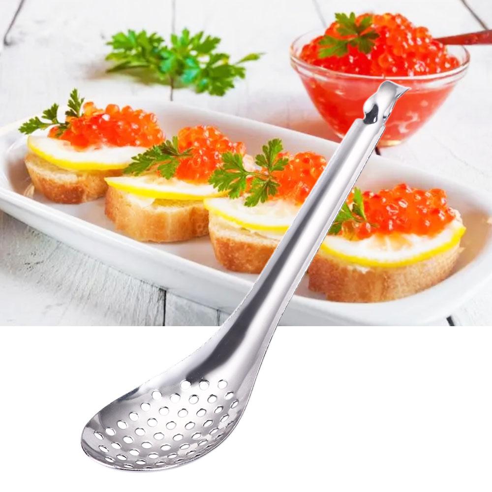 Home 56 Holes Cooking Dinner Colander Caviar Spoon Kitchen Tool Kitchen Gadgets Slotted Spoon